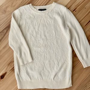 Banana Republic cream floral sweater size S